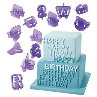 40PCs alphanumeric plastic biscuit mold symbol flip sugar cake decoration printing mold OPP simple