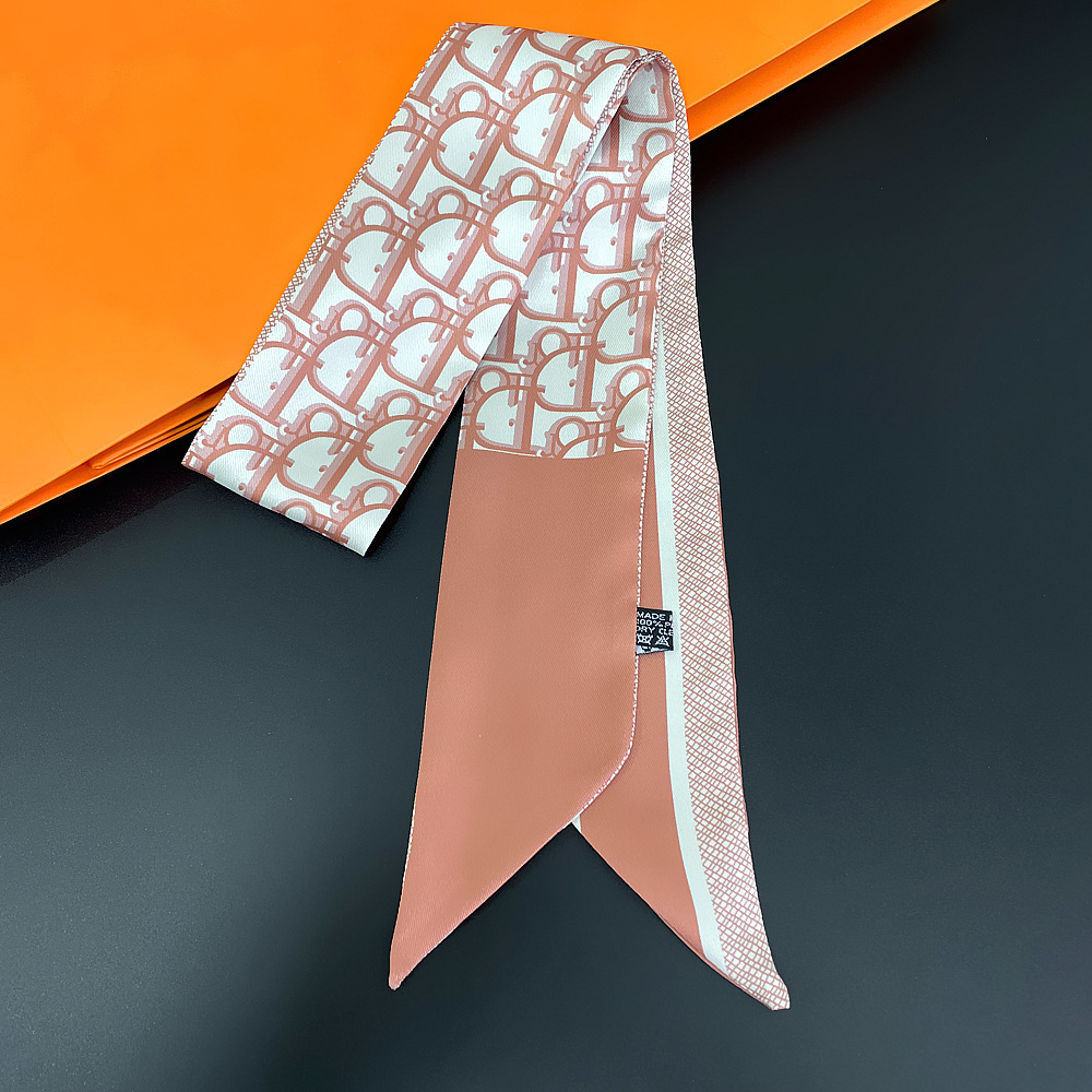 2025 nuevo estilo D bolsa atada bufanda de seda Dai Fei bolsa envuelta asa seda twilly tira larga y estrecha correa correa para el cuello cinta