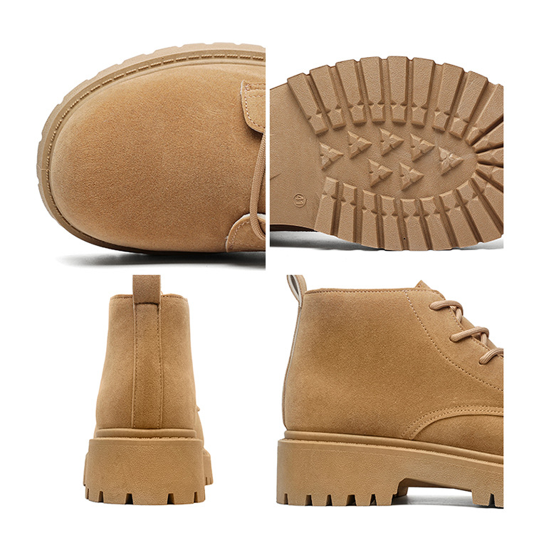 ShoeVault Men's Martin Autumn New High-top Thick-soled Derby Retro Suede Workwear Fashion Trend Yellow Boots_voghion.com