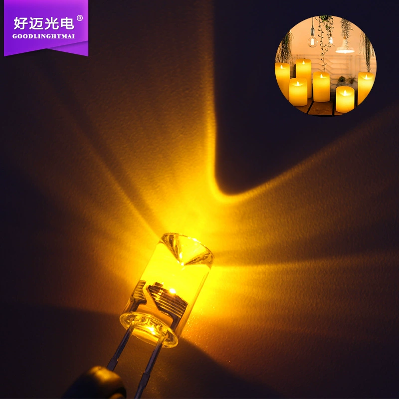 Automatic flashing yellow electronic candle