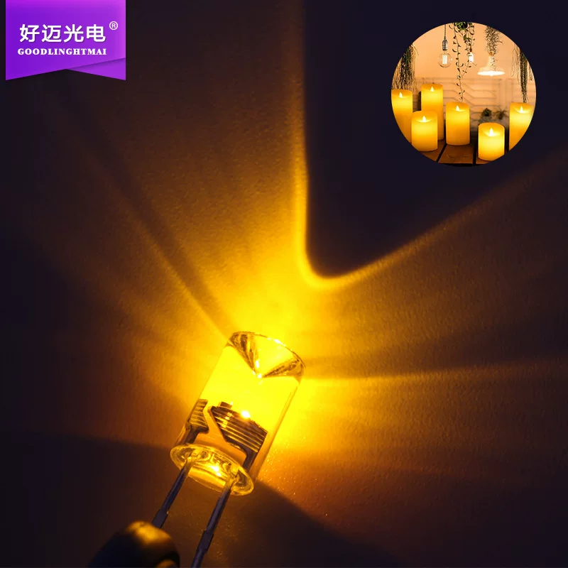 Automatic flashing yellow electronic candle