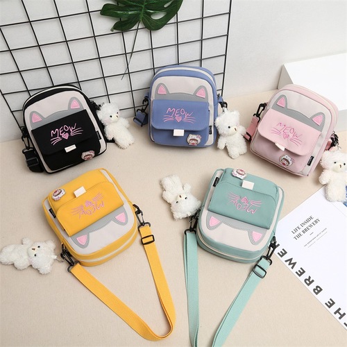 Wholesale cute cat bag for women new Korean style girl shoulder crossbody bag small fresh soft girl student mobile phone bag