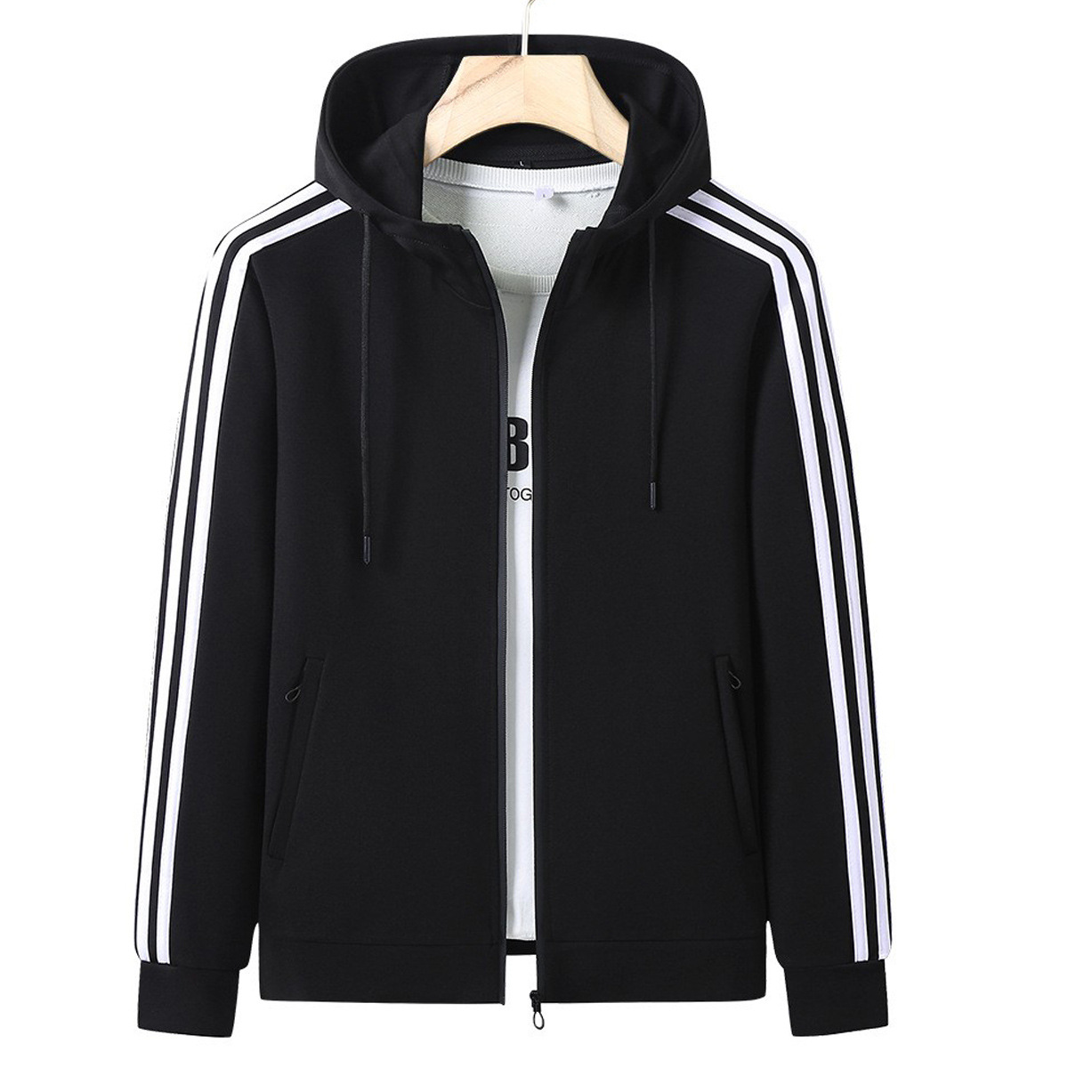 Primavera y otoño transfronterizos nuevos cardigans hombre chaqueta casual con capuzas jóvenes de mediana edad multifuncional chaqueta deportiva image 7