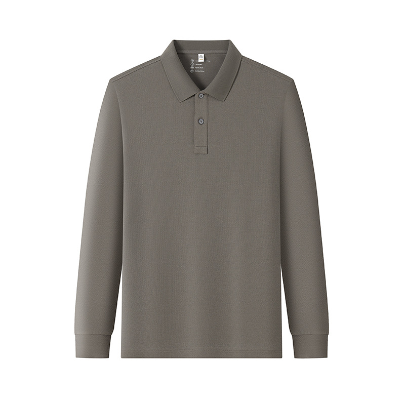 Camiseta de tapa plana de alta gama para hombres golf polo de secado rápido ropa de trabajo de negocios polo de manga larga personalizada