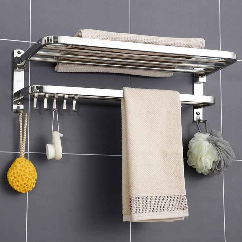Stainless Steel Towel Rack 304 Bath Towel Rack Punch-free Toilet Rack Hotel Bathroom Rack Storage Rack Stainless Steel Towel Rack 304 Bath Towel Rack Punch-free Toilet Rack Hotel Bathroom Rack Storage Rack