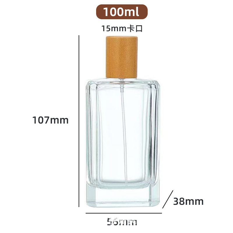 Fabricantes mayoristas de botellas de perfume de alta gama, botellas de spray cuadradas transparentes, tapas de vidrio, muestras portátiles de 30 - 100 ml