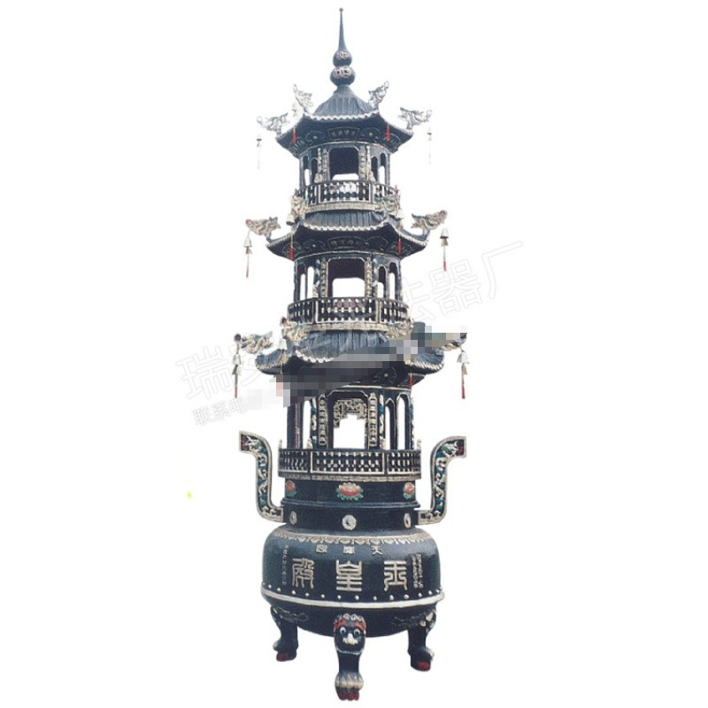 加工定制九龙铜宝鼎三五层香炉寺庙宝鼎宗道观宝鼎铸造寺院铁宝鼎