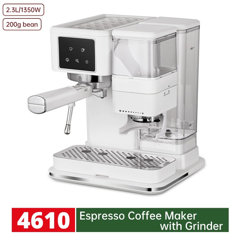 Foreign Trade Customized Coffee Machine with Grinder and Grinder All-In-One Household Pump Pressure Espresso Machine Wholesale