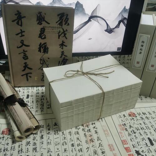 New Chinese-style sample room white jute rope book stack decorative piece study soft decoration fake books book sculptures