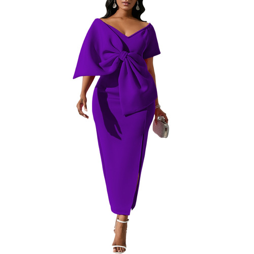 Party dress, Large bow dress, European and African skirts, 3xl