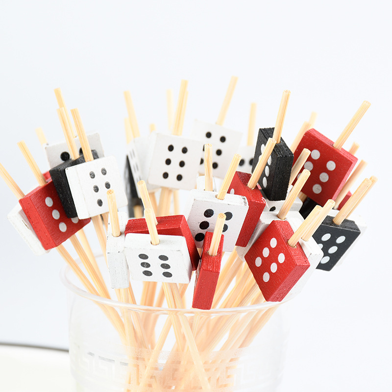 Fruitstick creativo al por mayor Fruitstick desechable horquilla Foodstuff bambú productos de bambú multicolor