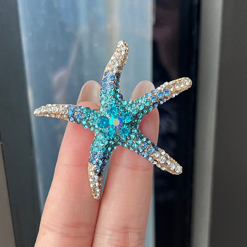 Vintage Seestern Brosche Mit Strass Für Damen Elegantes Accessoire_voghion.com