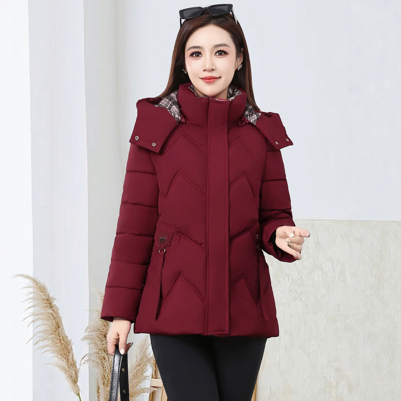New winter down cotton coat for women, mid-length, stylish and fashionable, suitable for mothers, petite sizes, thickened, plus-size cotton jacket
