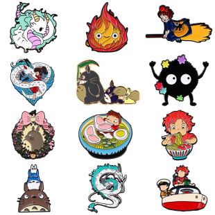 Classic Anime My Neighbor Totoro Spirited Away Brooch Badge Clothing Backpack Accessory Pin Cross-Border Foreign Trade Badge