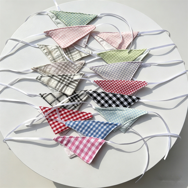 Bib Doll Clothes Toy Replacement Outfit DIY Fabric Triangle Scarf Plaid Solid Color Cute Cloth Patch Drool Bib