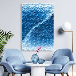 创意抽象轻奢实木木头客厅玄关背景墙面3d立体装饰画艺术壁挂画