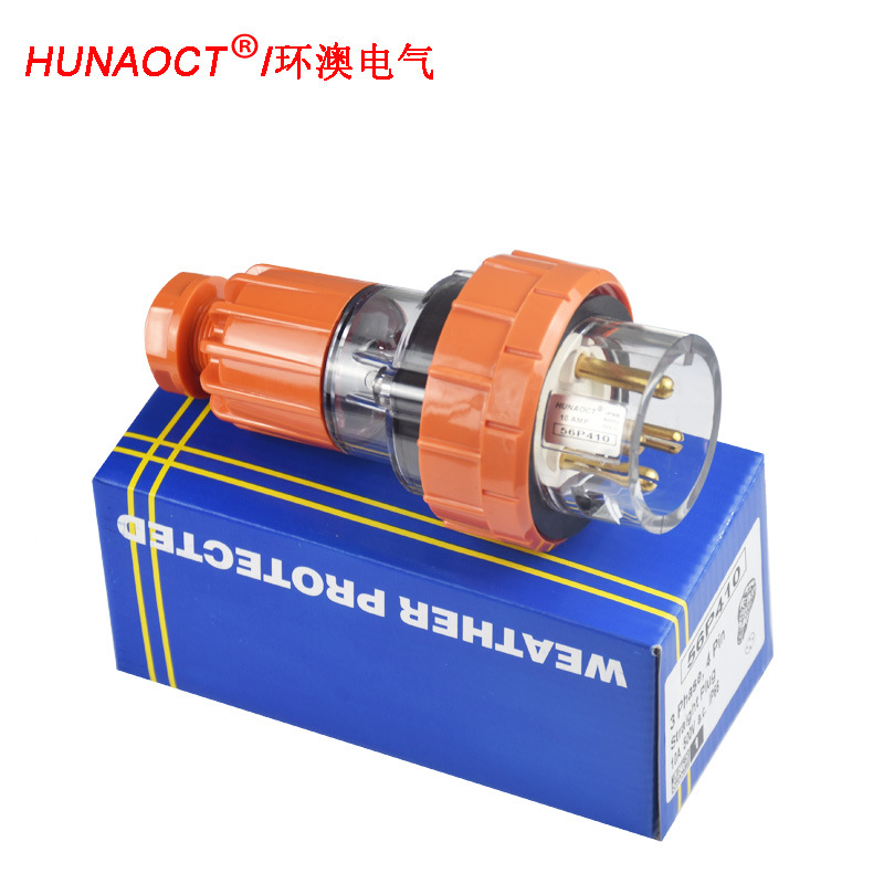 HUNAOCT环澳IP66澳标户外防水防雨奇胜工业耦合连接器插头56P410