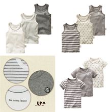 松优西松屋新款出口日本纯棉夏季男孩儿童短袖背心跨栏百搭四季款