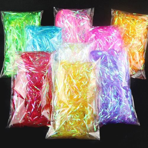 30g/50g/100g 3MM colorful silk gift box decorative filler colorful raffia packaging embellishment material