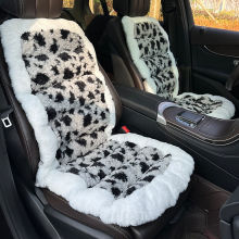 汽车坐垫冬季加绒加厚山茶花车内垫子冬天毛绒保暖靠背一体式座垫