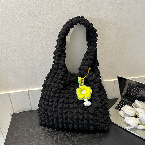 Fashion Large Capacity Underarm Shoulder Bag  Spring and Summer New Style Student Class Bubble Commuting Bucket Tote Bag for Women