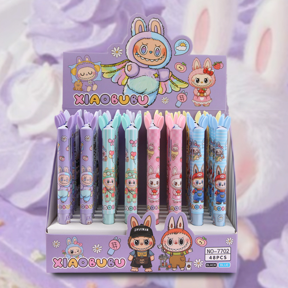 Lápiz de bolas de dos colores lápiz de oído creativo azul y negro lápiz de papelería para estudiantes lápiz