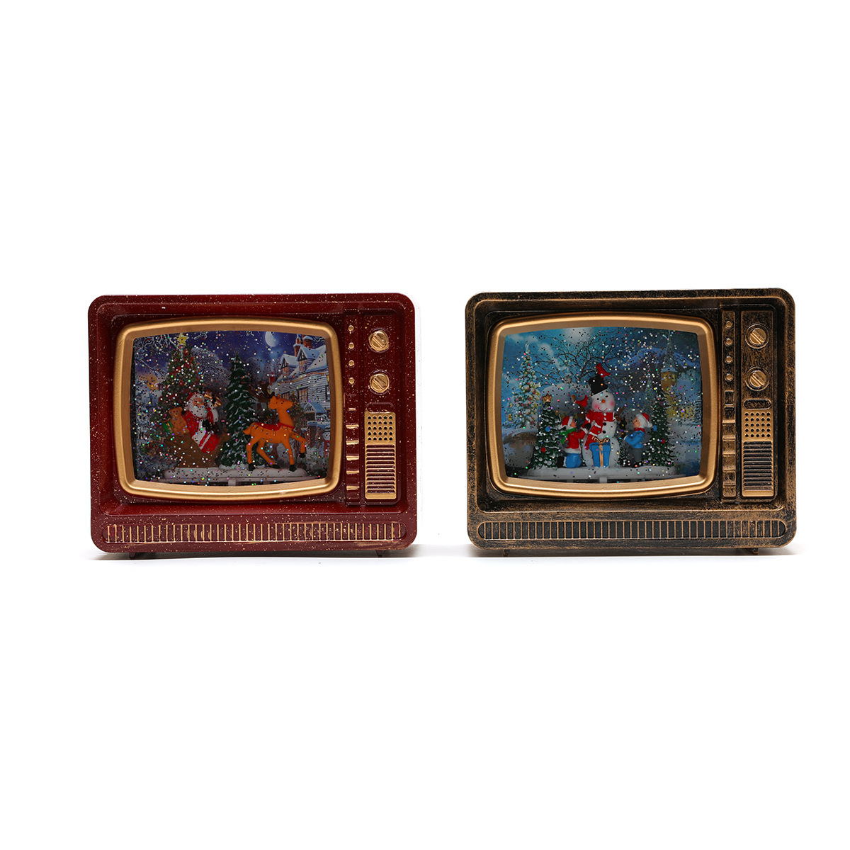 Nueva música de Navidad nieve inyección de agua TV lámpara de noche lámpara de aceite lámpara de caballo decoración de regalos image 6