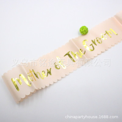 En stock soltero partido ceremonial novia cinturón para ser boda bronceado palabra EQUIPO novia correa de hombro