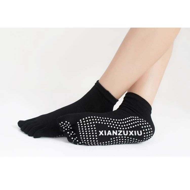 Non-slip colored demi-season yoga clothing for yoga, socks, wholesale, mid-length, Birthday gift