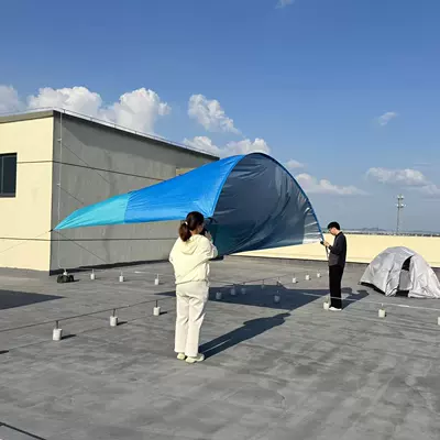 Outdoor Beach Canopy Tent, Sun Protection and Shade Shelter, Portable Quick-Open Beach Tent, Windproof Simple Beach Camping Tent (Avtomobil yan çətirləri) - blue-53m