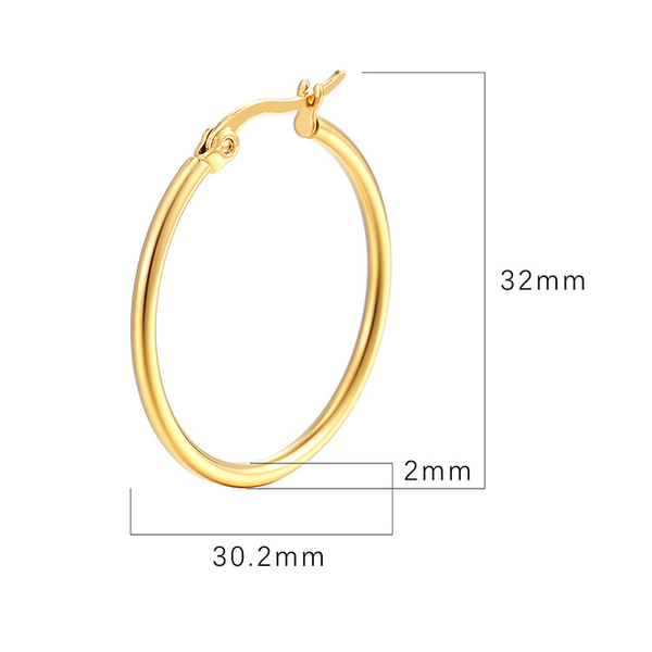 Fashionable golden trend geometric earrings stainless steel