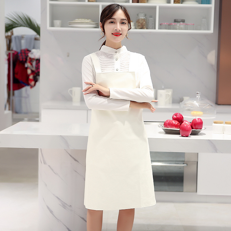 화이트 80 포켓 스트랩 앞치마 없음