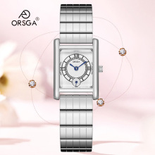 ORSGA方形时尚女士手表手链镯格子钢带厂家直播跨境轻奢石英腕表