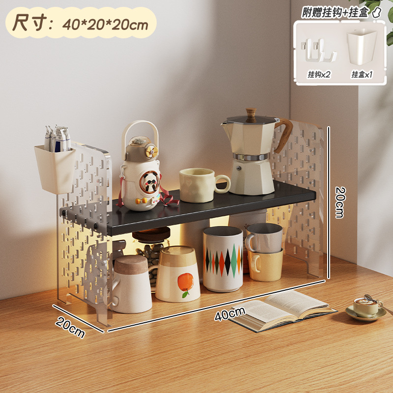 Taza de mesa almacenamiento estante acrílico taza de agua estante de té estante de mesa sala de té esquina de café estante de exhibición