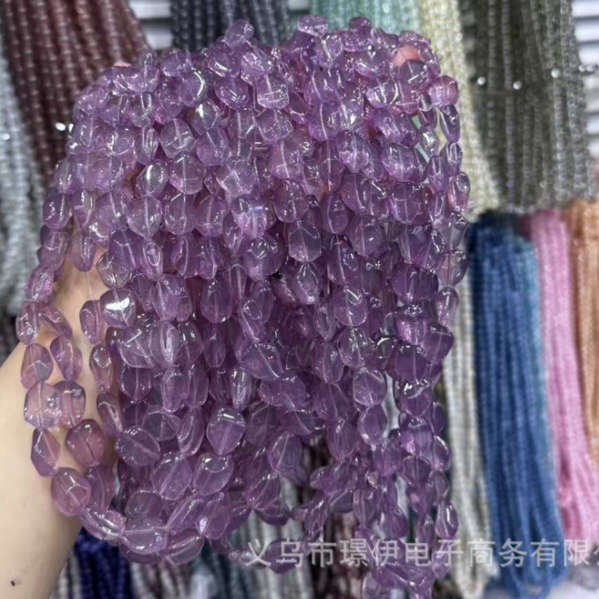 Jelly 12X16mm imitación polvo natural amatista cristal irregular cuentas sueltas bricolaje hecho a mano collar de cuentas material