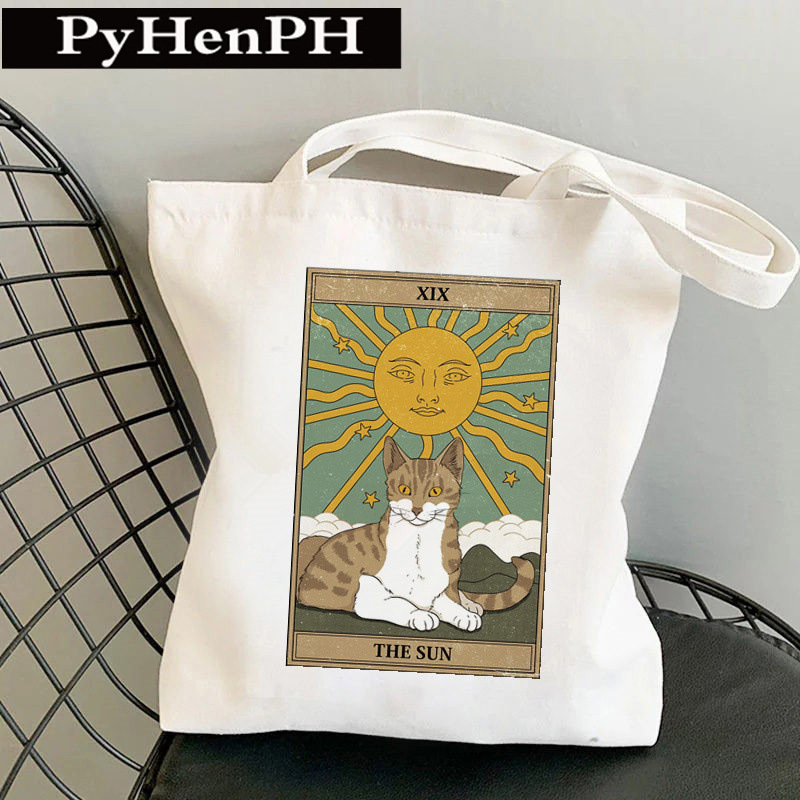 Sun Tarot Canvas Bag 欧美INS风太阳塔罗牌印花学生补习帆布包