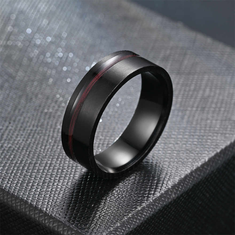 1 Piece Quantity Simple Style Round Stainless Steel Enamel Men's Rings