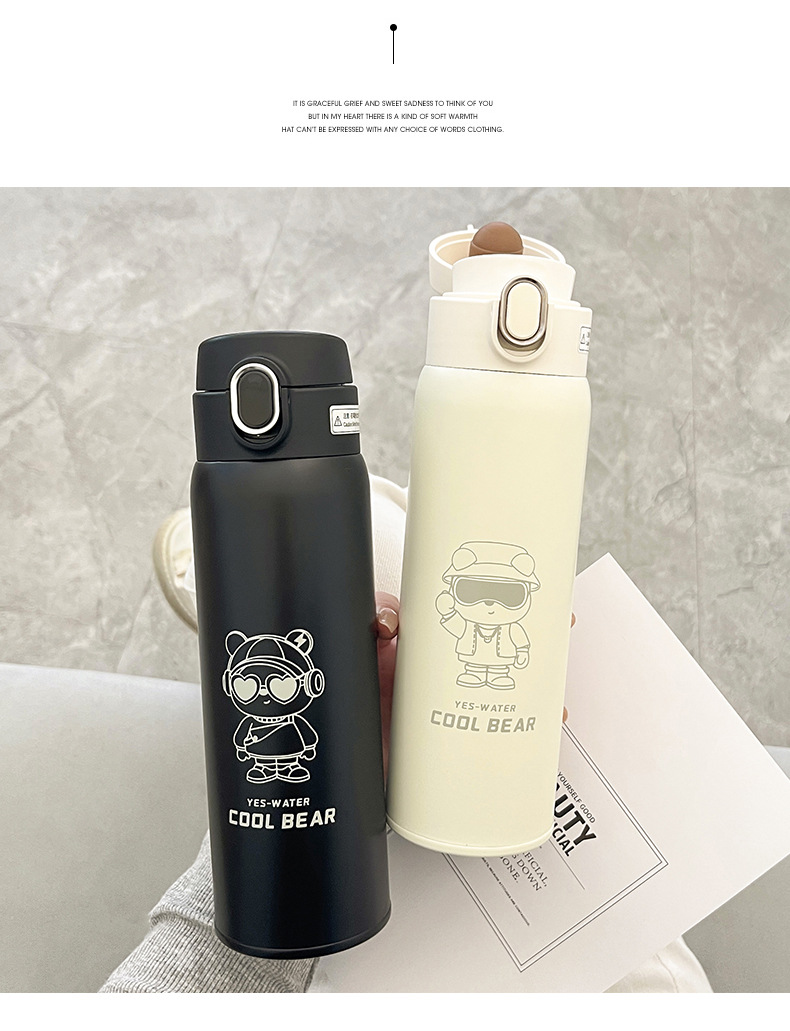 2023 New Korean version creative cartoon insulated cup for students, men and women, high appearance level, simple insulated water cup, direct drinking cup pic 35
