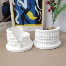 创意现代古罗马建筑斗兽场香薰石膏摆件 家居装饰持久香氛扩香石