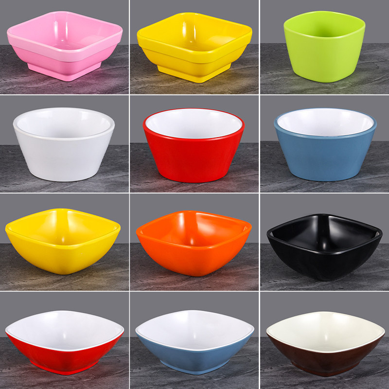 Kaiboya Colorful Melamine Square Bowl Plastic Bowl Imitation Porcelain Dessert Bowl Restaurant Fast Food Soup Bowl Porridge Bowl Rice Bowl Commercial Use Kaiboya Colorful Melamine Square Bowl Plastic Bowl Imitation Porcelain Dessert Bowl Restaurant Fast Food Soup Bowl Porridge Bowl Rice Bowl Commercial Use