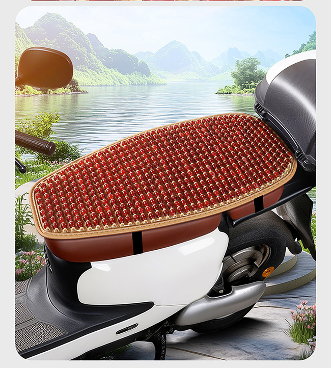 Electric Vehicle Resin Jade Sun Protection Mat Waterproof Heat Insulation Rainproof Seat Cushion Scooter Motorcycle Summer Sun Protection Seat Cushion