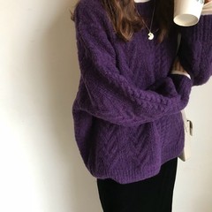 ネットの赤い厚い復古の麻花のセーターの女性の秋冬の外は新型の春を着てゆったりしています。
