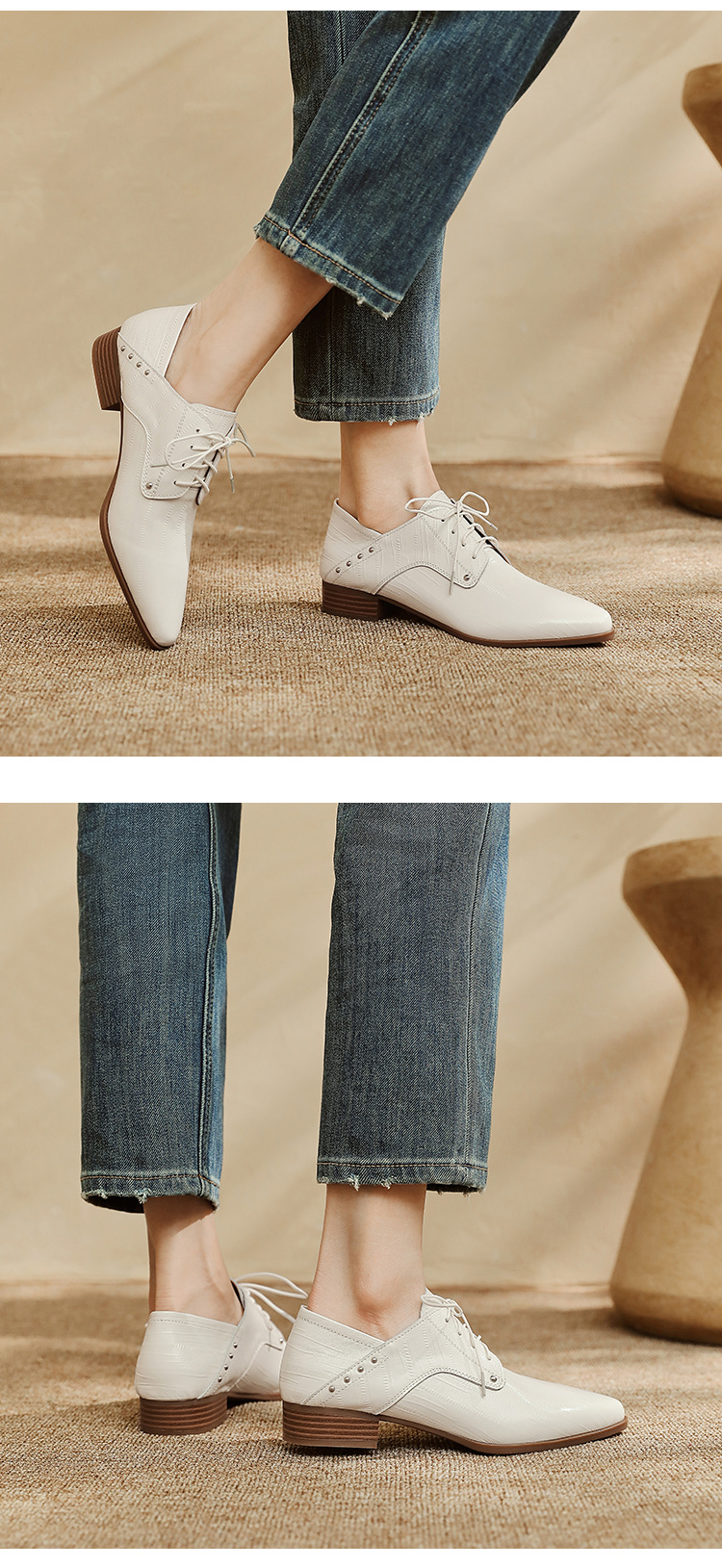 CHIKO Bay Pointy Toe Block Heels Oxfords Shoes