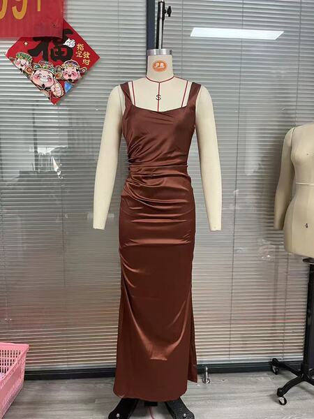 sexy solid color fitted dress sleevless