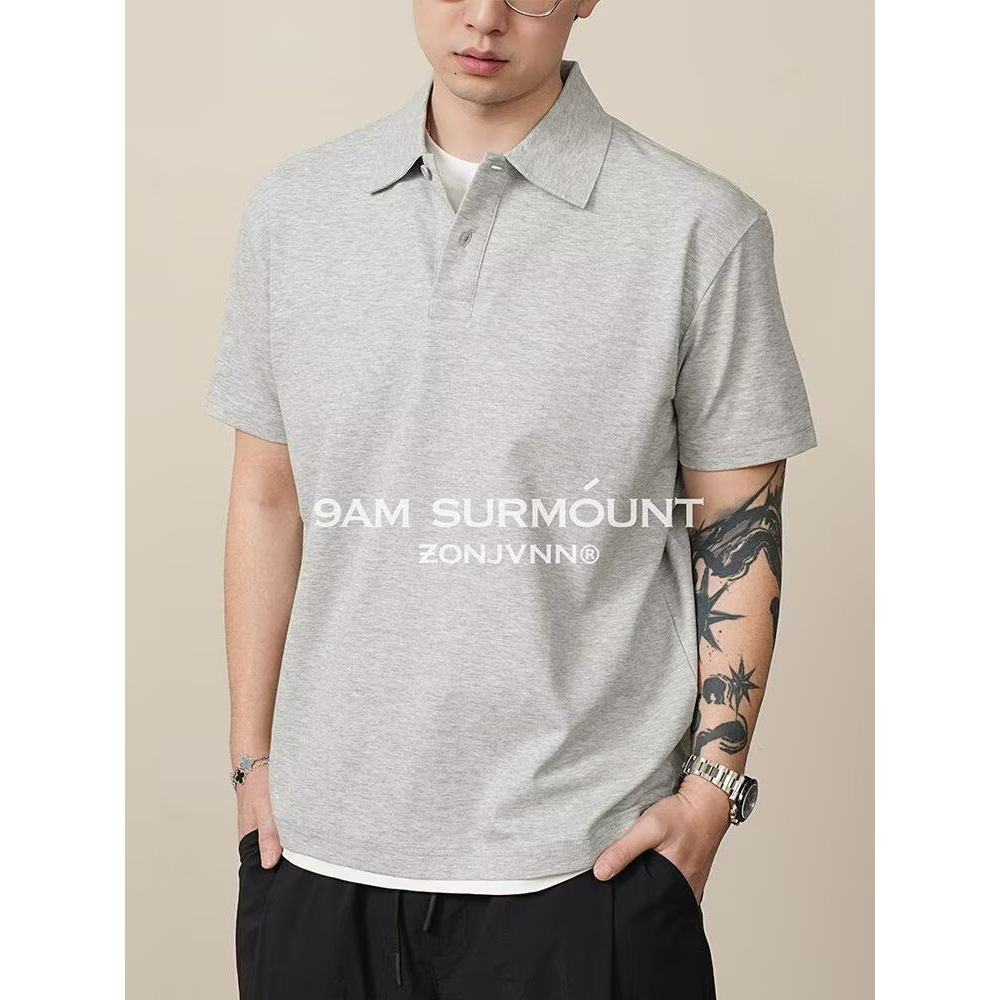 POLO camisa solapa manga corta hombre falso dos negocios británicos ocio suelto verano fresco marea comercio exterior transfronterizo al por mayor