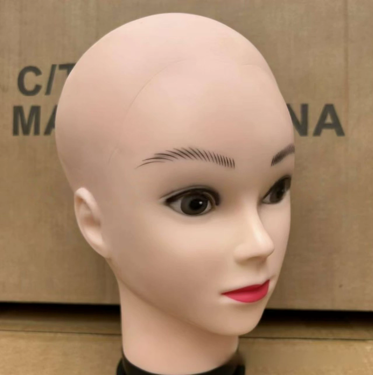 Mannequin head PVC, stand, wig, doll