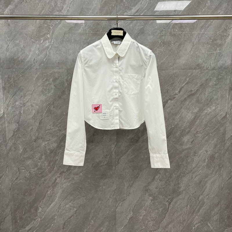 Factory Direct Tb Summer New Chinese Valentine's Day Limited Edition Cropped Short Long-Sleeve Shirt for Women Casual Age-Reducing Trendy