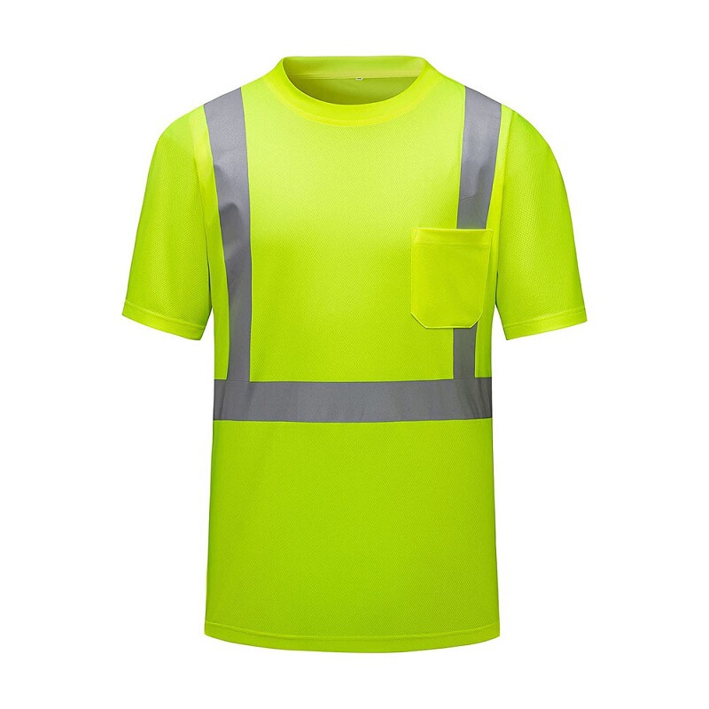 Quick-drying reflective short-sleeved T-shirt printing traffic marathon sports safety clothing vest polyester bird's eye cloth POLO Quick-drying reflective short-sleeved T-shirt printing traffic marathon sports safety clothing vest polyester bird's eye cloth POLO