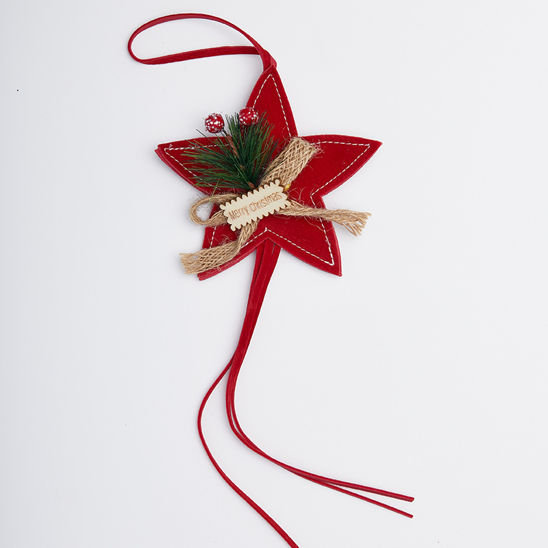 Buscando madera guantes de campana de peluche rojo colgante pin colgante decoración del árbol de Navidad