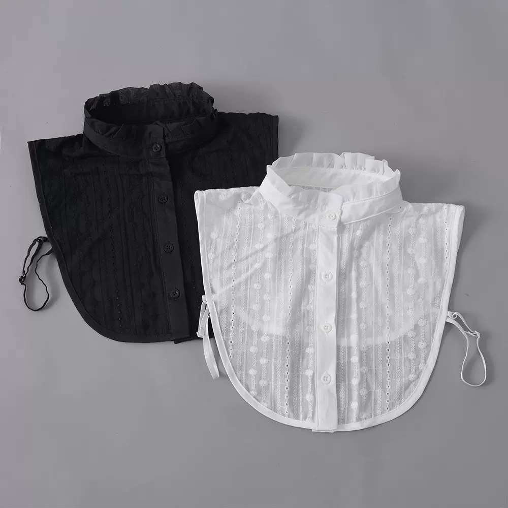 秋冬新款内搭假领子百搭装饰荷叶边立领纯棉装饰成人衬衣假领批发